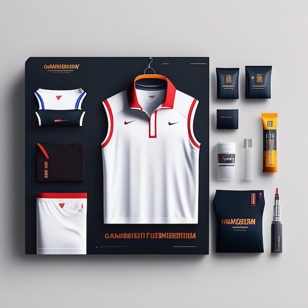 promotional apparel on white background