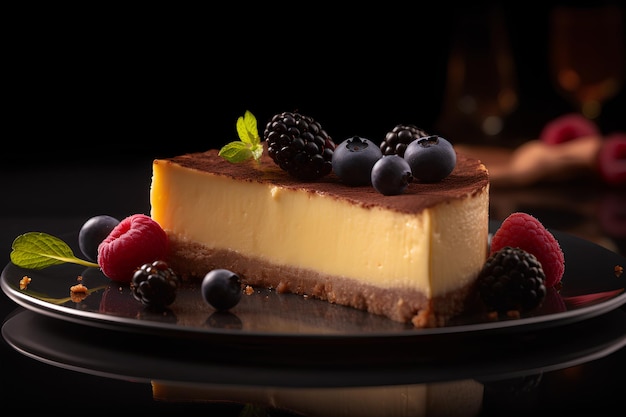 Promotional commercial photo cheese cake with berries