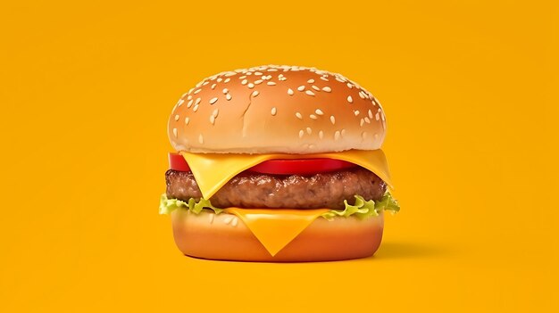 Promotional photo of burger traditional american food ai generative