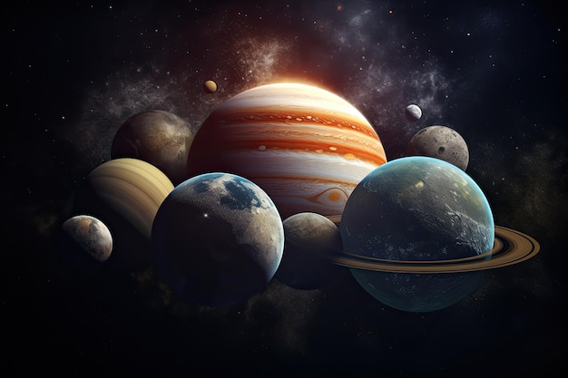 Premium AI Image | Promotional poster of Planets of the solar system ...