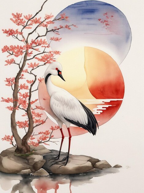 Prompt Artistic Image Japanese Zen Tao Crane