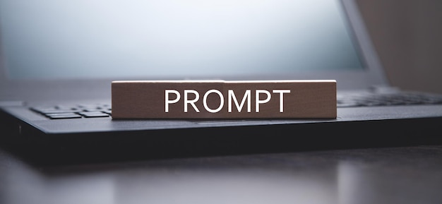 Photo prompt word on wooden block