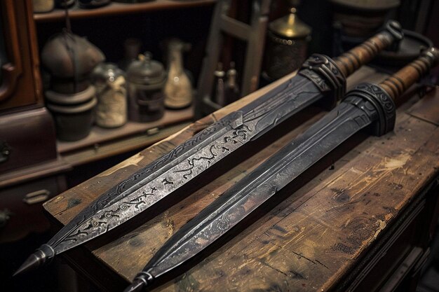 Prop weapons used by villains in TV aptations ar generative ai