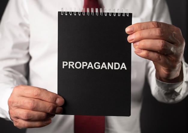 Propaganda word manipulation and brainwash by government concept