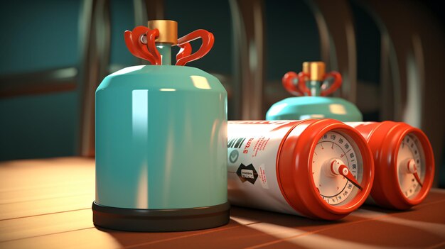 Propane cylinder with compressed gas 3d illustration