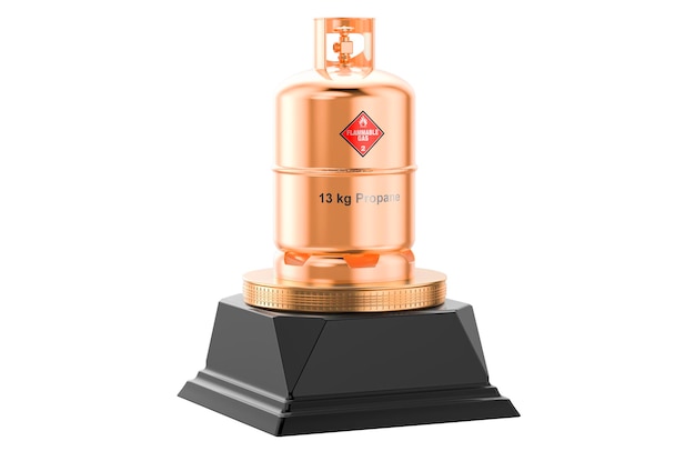 Propane gas cylinder golden award concept 3D rendering