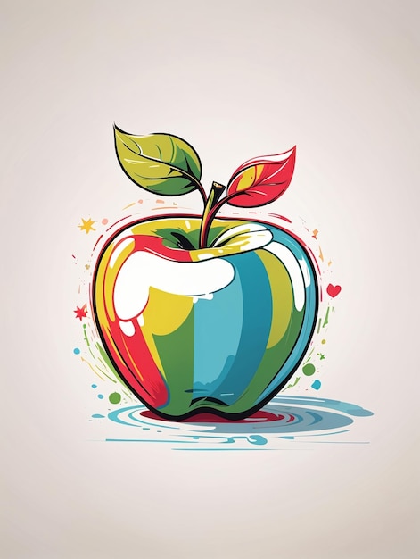 A proper apple pop art illustration