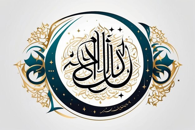 Исламская каллиграфия Пророка Мухаммеда Премиум Векторный дизайн