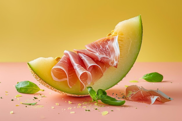 prosciutto and slice of melon