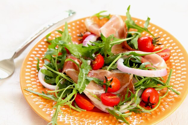 Prosciutto with rocket salad