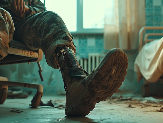 протез ноги для военных и солдат в армии Восстановление в отделении военной больницы