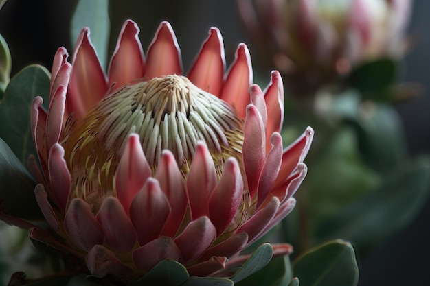 Protea flower featuring protea flower and floral AI generated