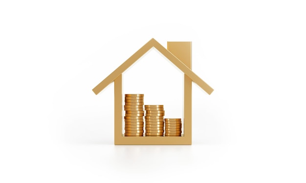 Protect money in real estate Stack coins inside a house