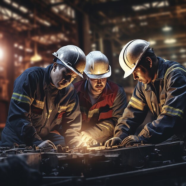 Protected Workforce Industrial Workers in Hard Hats