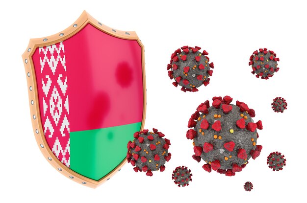 Protection of Belarus from coronavirus 3D rendering