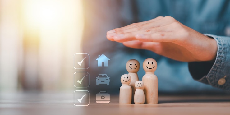 Photo protection and insurance concept car home and health preventing and evaluating potential bu