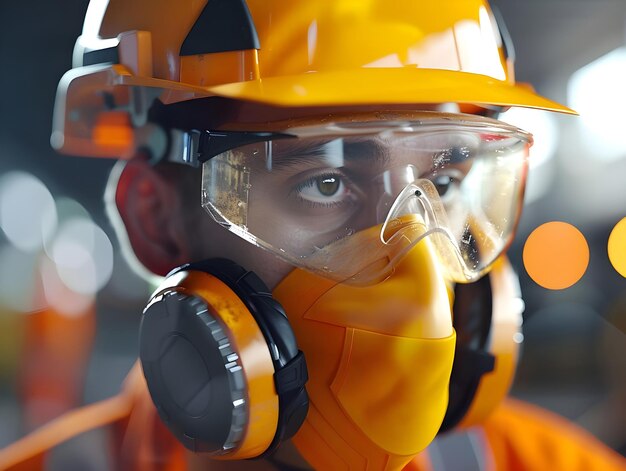 Photo protective gear ensures workplace safety realistic depiction ai generated