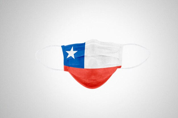 Photo protective mask with flag of chile