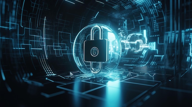 사이버 보안 보호막 보안 및 개인 데이터 보호 현대적인 개념