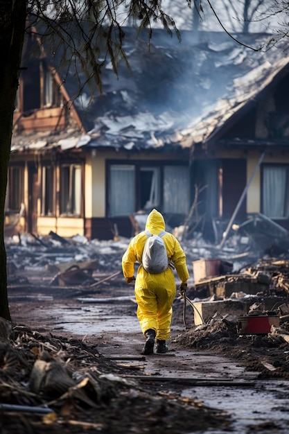 protective suit specialist from a cleaning company