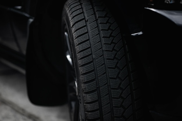 Photo protector of winter tires on a suv car