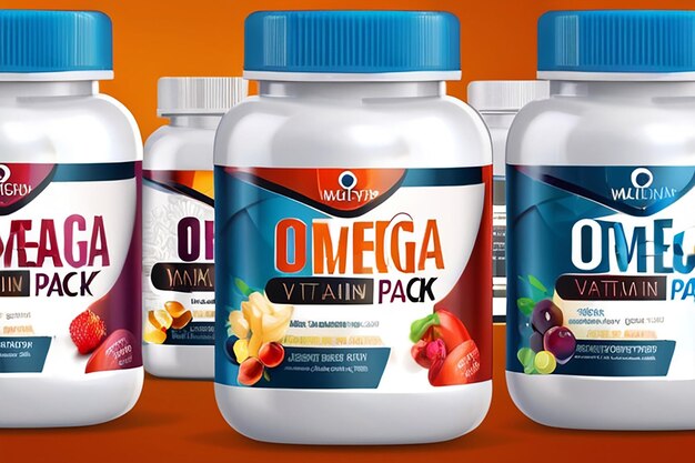 Photo protein label supplement label design vitamin bottle packaging fitness vitamin bottle and pills