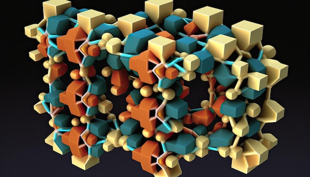 Photo a protein structure prediction image showing the three generative ai