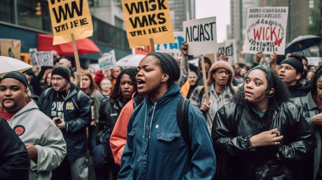 A protest in the city of chicago.