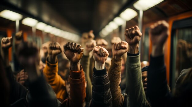 Foto protest in het openbaar vervoer vanwege misbruik van prijzen door de autoriteiten toename van mobiliteit