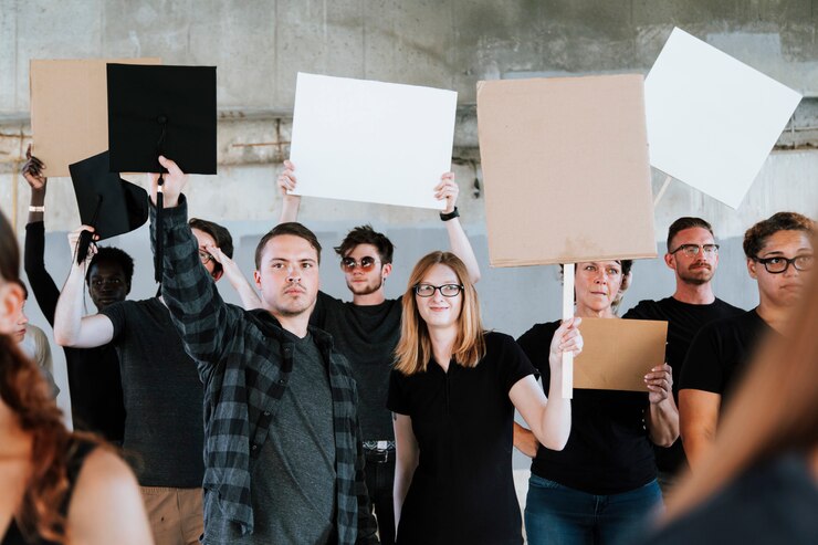 Photo protesters fighting for their rights