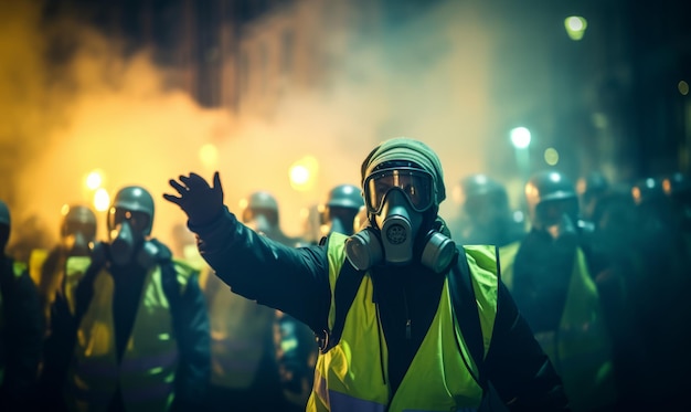 Protesters in yellow vests