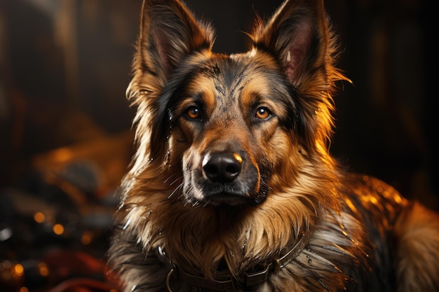 A proud German shepherd stands tall and alert ai generated