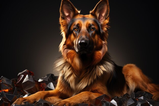 A proud German shepherd stands tall and alert ai generated