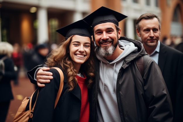 Proud Graduates Students Celebrate Success with Their Parents