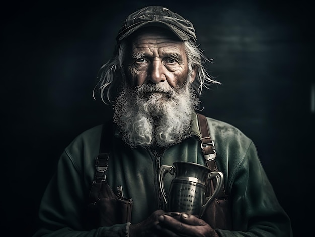 Proud old Fisherman with Trophy