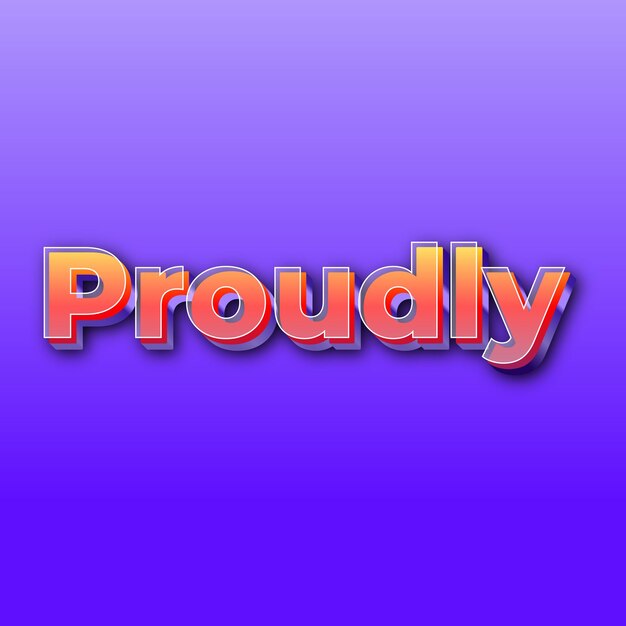 Proudlyテキスト効果JPGグラデーション紫色の背景カード写真