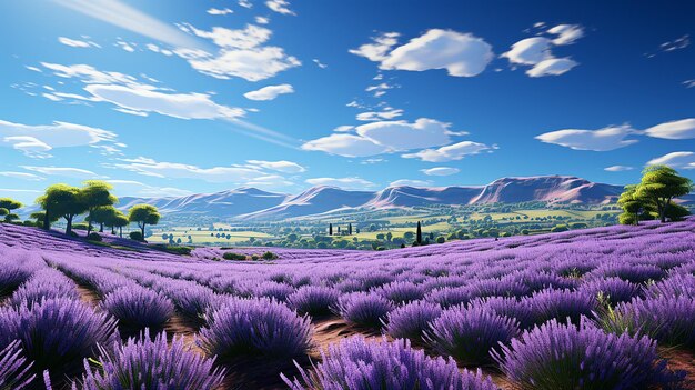 Provence's Charm Endless Lavender Fields Blooming in Vibrant Splendor in France