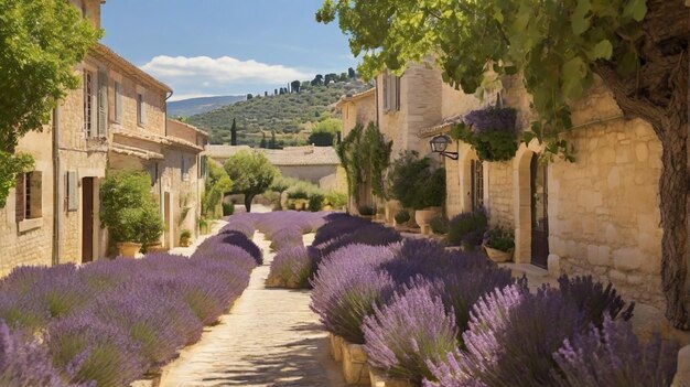 Provence Tranquil Journey Through Lavender Fields and Timeless Villages ai generated