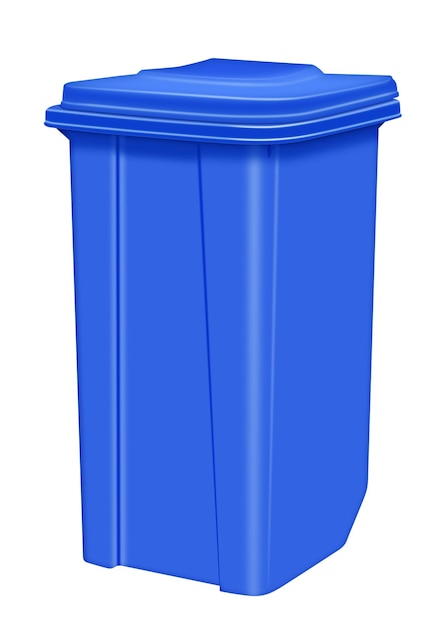 Prullenbak geïsoleerd blauw