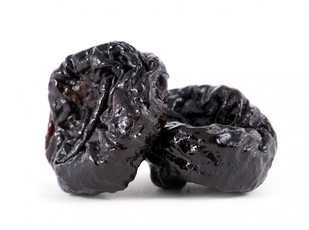 Photo prunes on white isolated