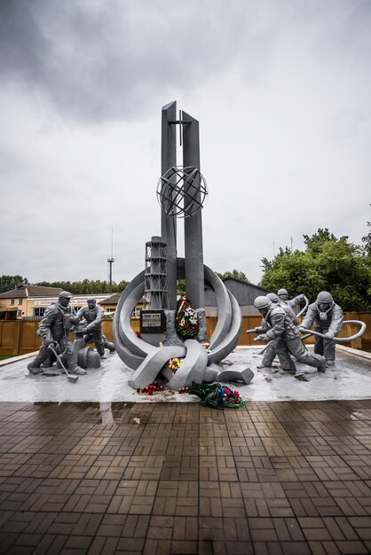 Photo prypyat ukraine may 20 2015 jmonument to the chernobyl accident liquidators