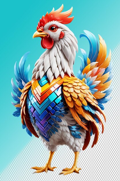 PSD 3d illustration Chicken isolated on transparent background