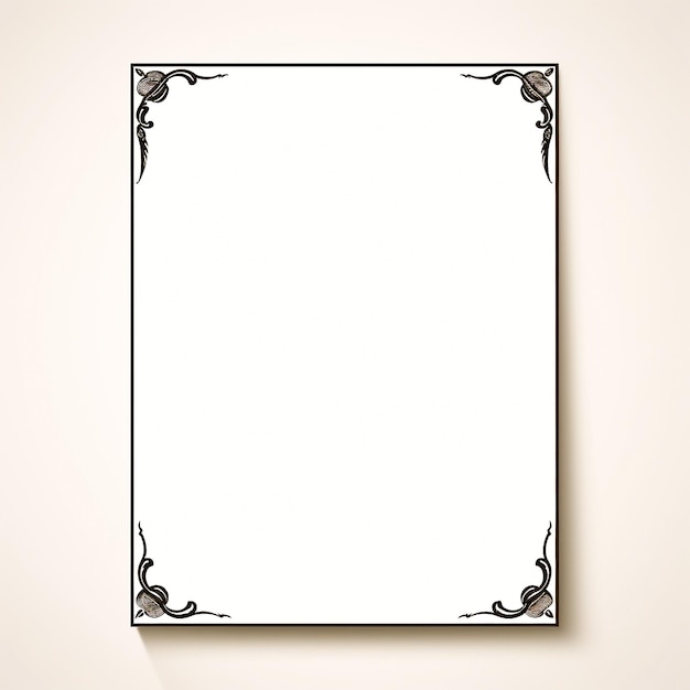 Photo psd black picture frame hanging on a white wall generated by ai