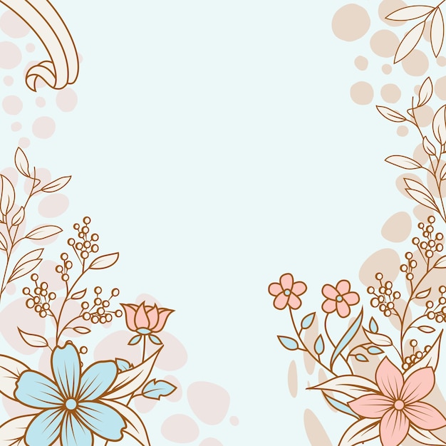 PSD Blue and floral texture background template