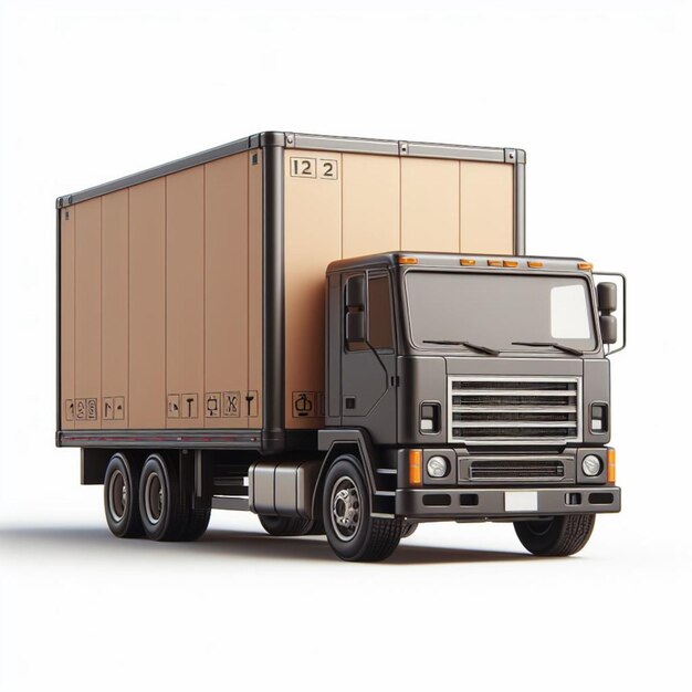 psd box truck template a white background