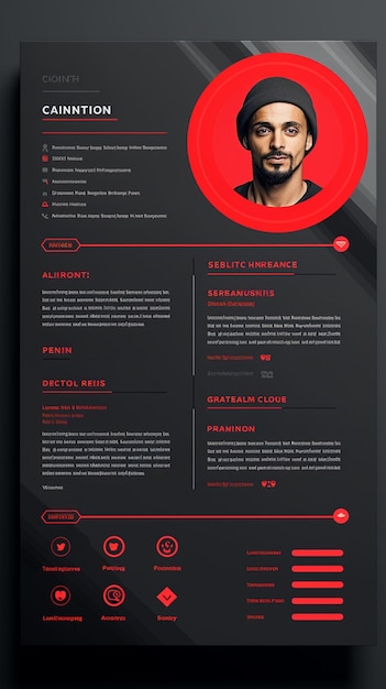写真 psd クリーンでモダンな履歴書ポートフォリオまたは履歴書テンプレートのサンプル テンプレート生成 ai