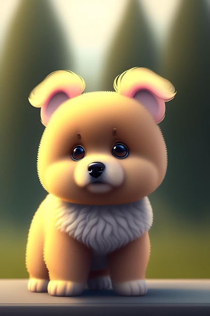 PSD cute teddy bear standup Ai generated