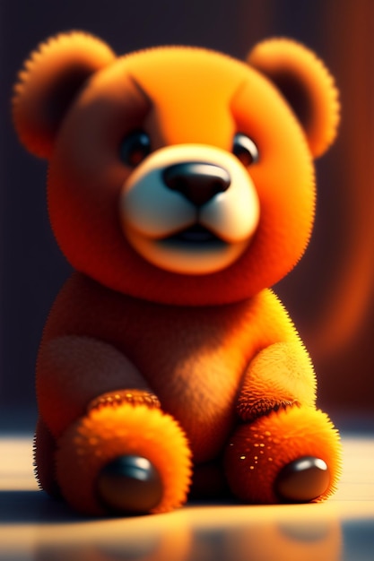 Psd cute teddy bear standup ai generated