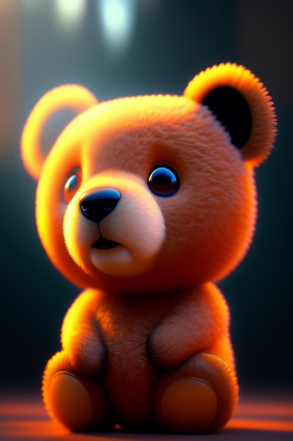 Psd cute teddy bear standup ai generated