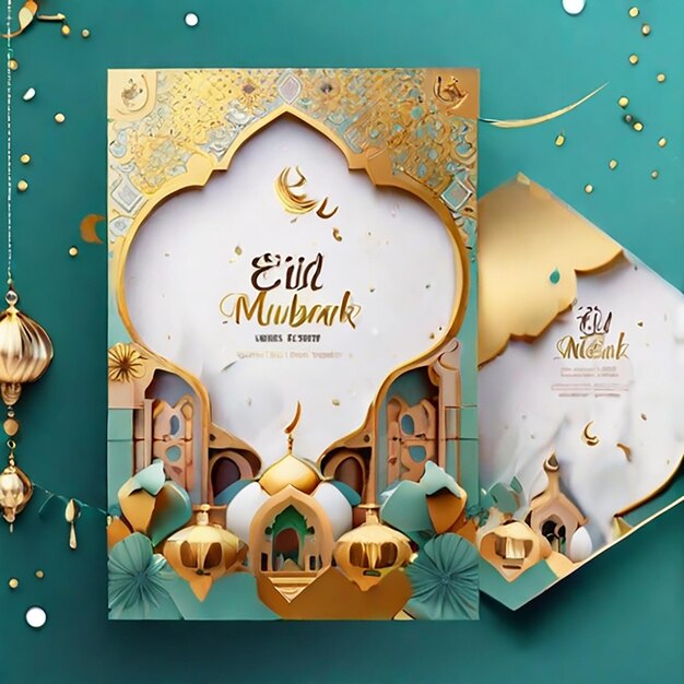 Foto post sui social media del festival islamico psd eid mubarak